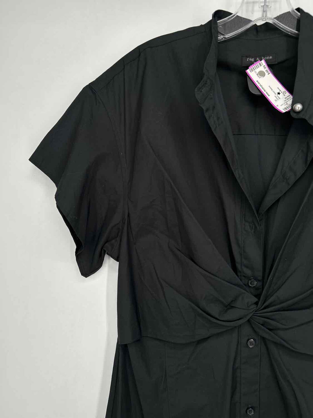 Rag & Bone Size 10 Black Short Sleeve Dress