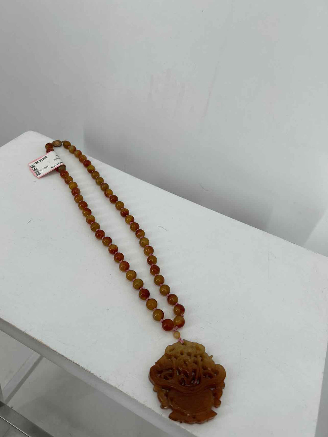 Vintage Jade Honey Jade Amber Necklace