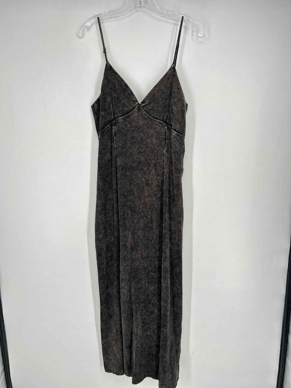 Zenana Size L Acid Wash Black Sleeveless Maxi