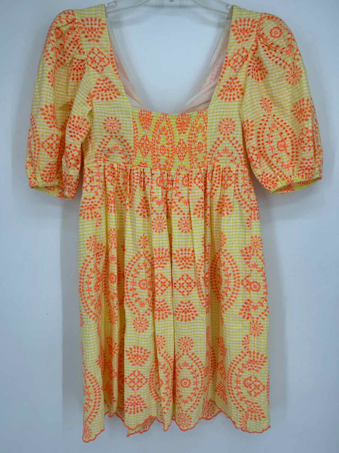 Lilly Pulitzer 00 Yellow & Coral Eyelet Lilly Pulitzer Dress