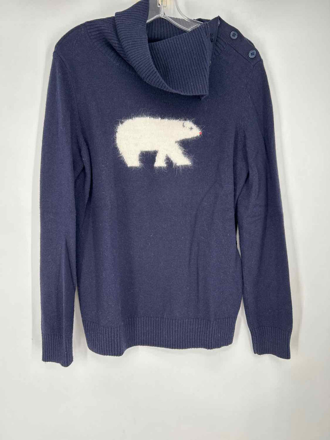 Talbots Size L Navy Wool Blend Sweater