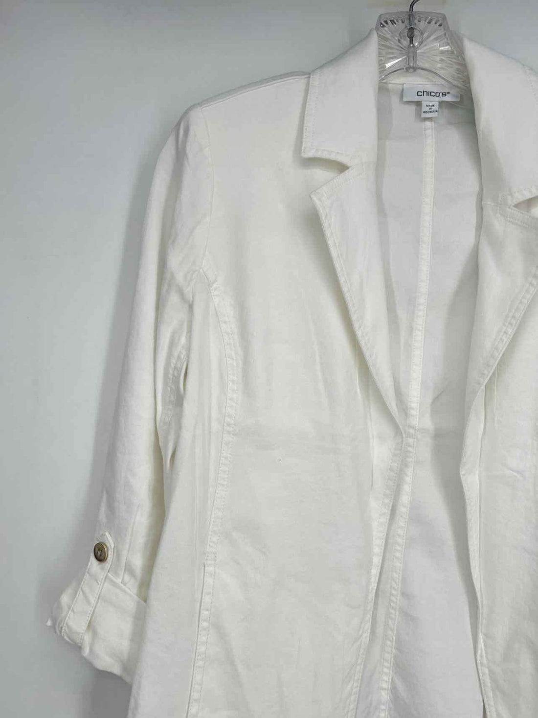 Chicos Size 0 (4) White Linen Blend Blazer