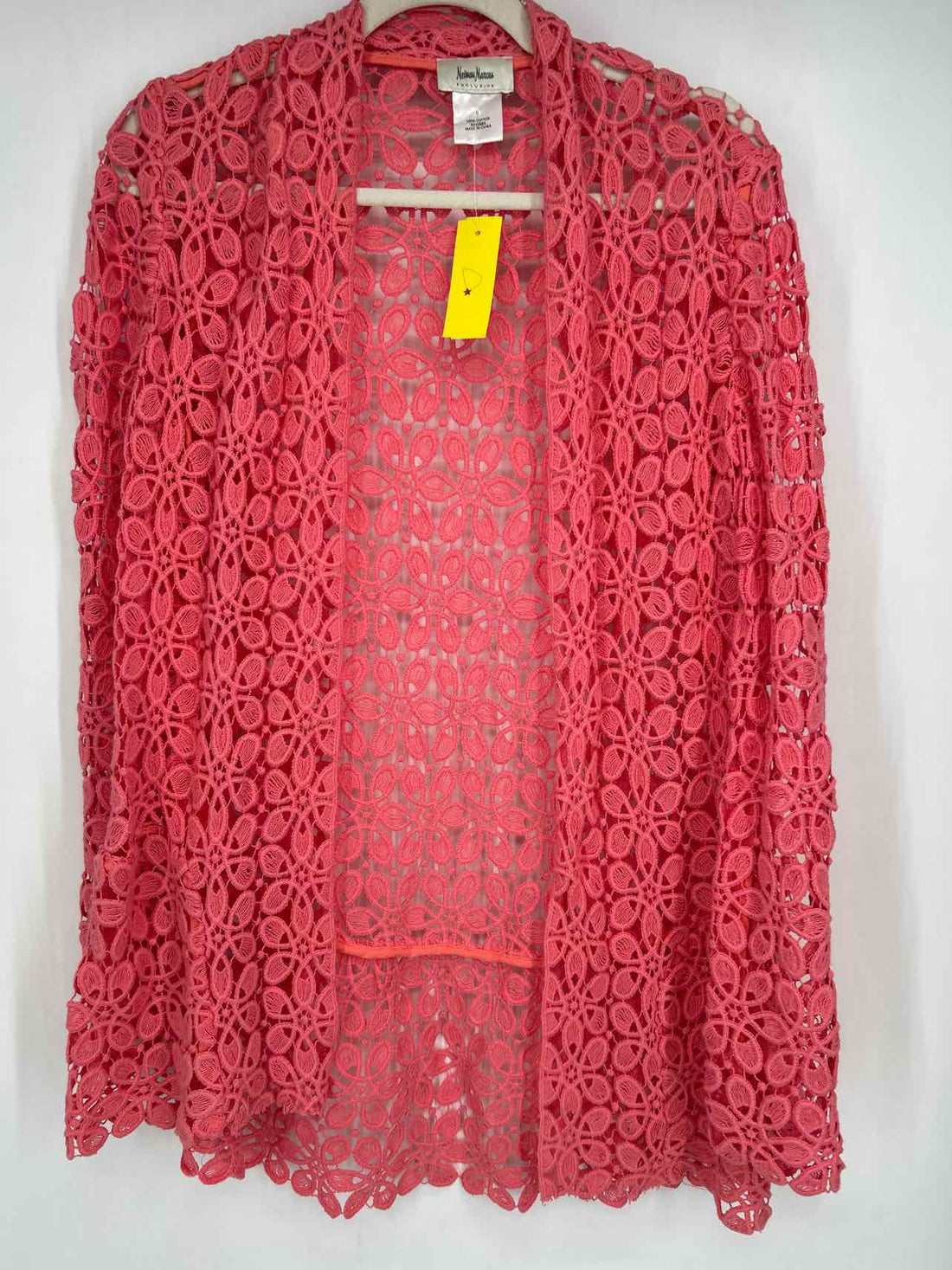 Neiman Marcus Size L Pink Coral Cardigan