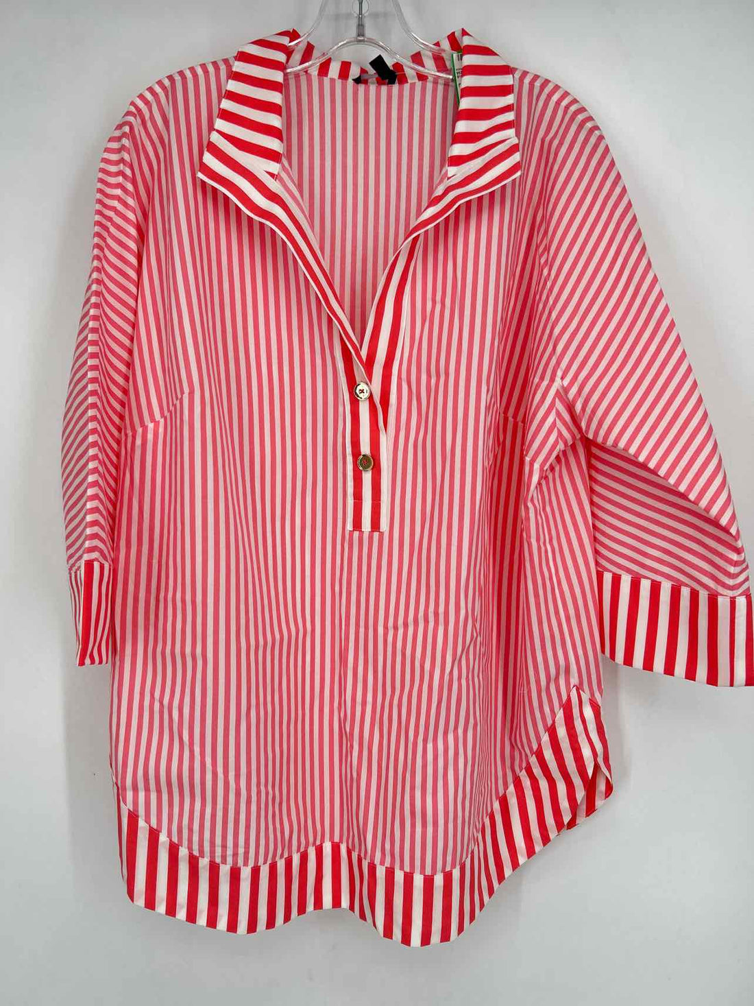 Talbots Size L Pink & White Striped Long Sleeve