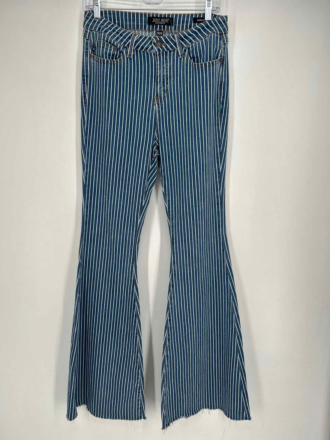 Judy Blue Size 9 Blue & White Striped Jeans