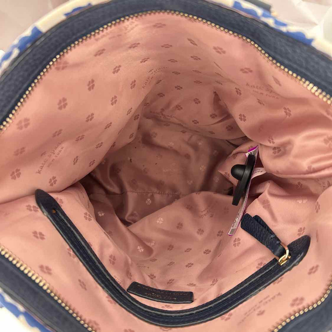 Kate Spade Blue & White Canvas Pre Owned Tote