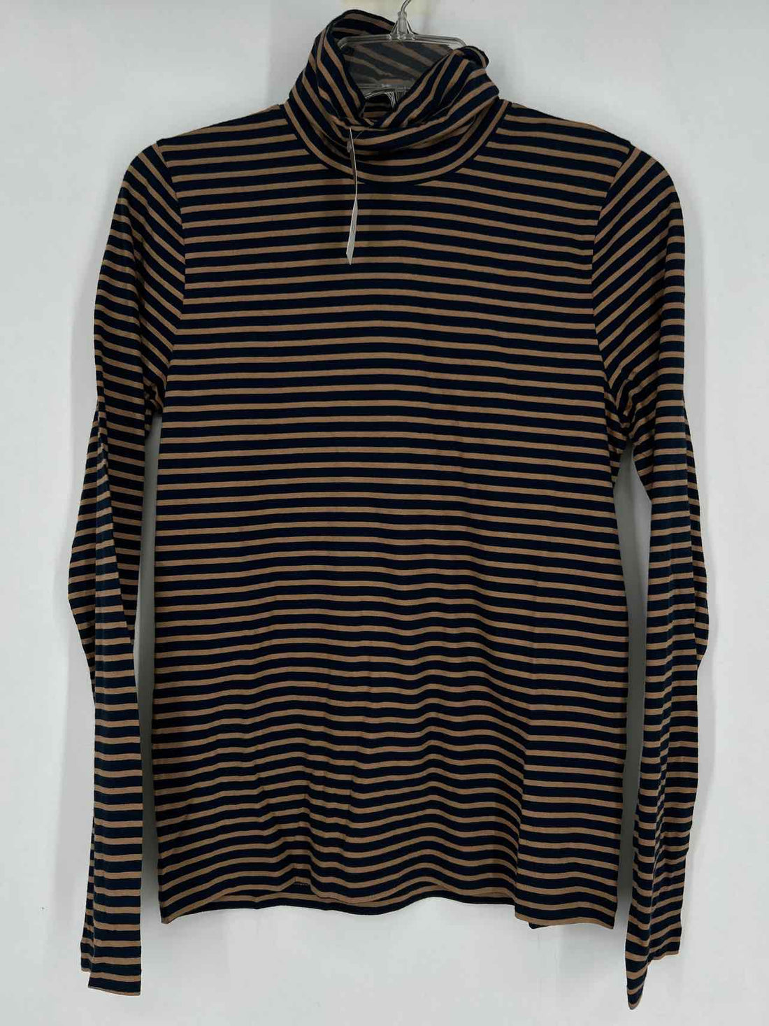 J Crew Size M Tan & Navy Striped NWT Long Sleeve