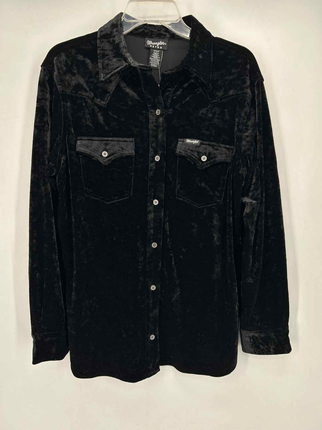 Wrangler Size S Black Velvet NWT Long Sleeve