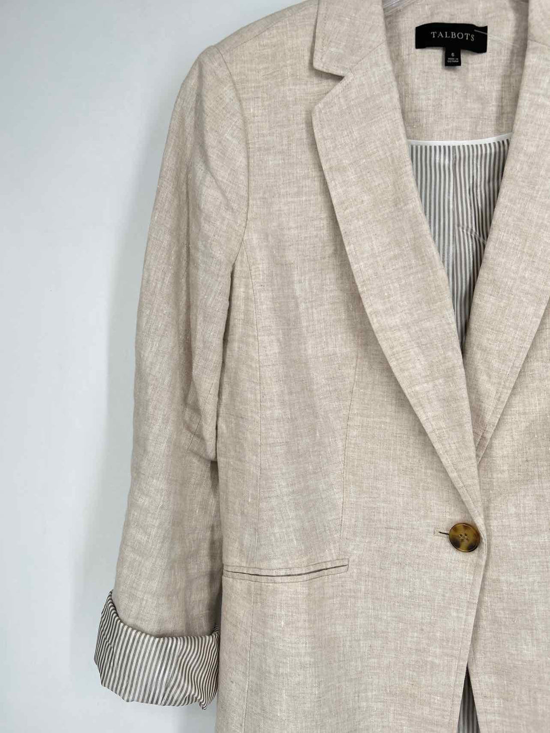 Talbots Size 6 Beige Blazer