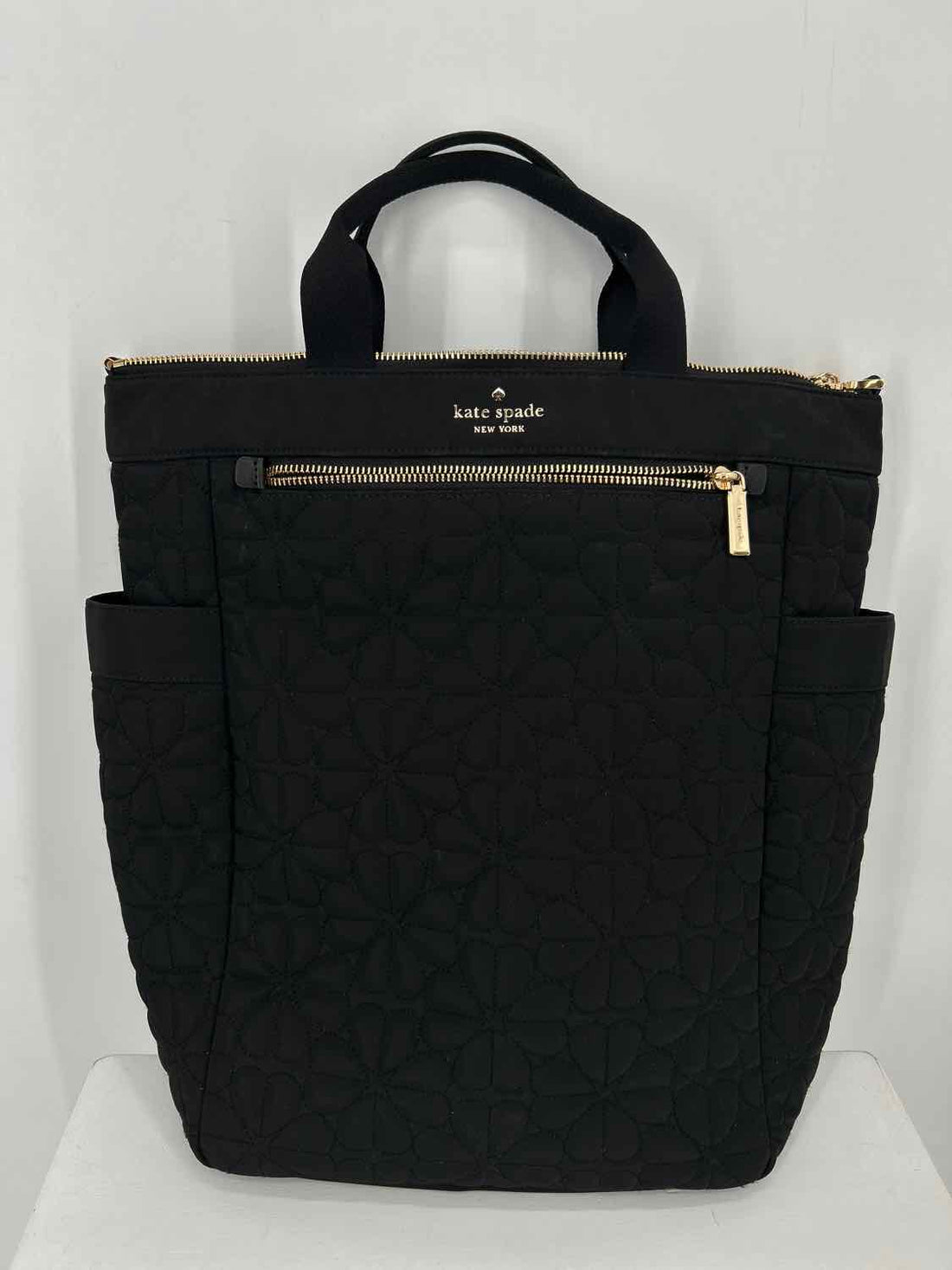 Kate Spade Black Quilted Nylon Excellent Condition Backpack