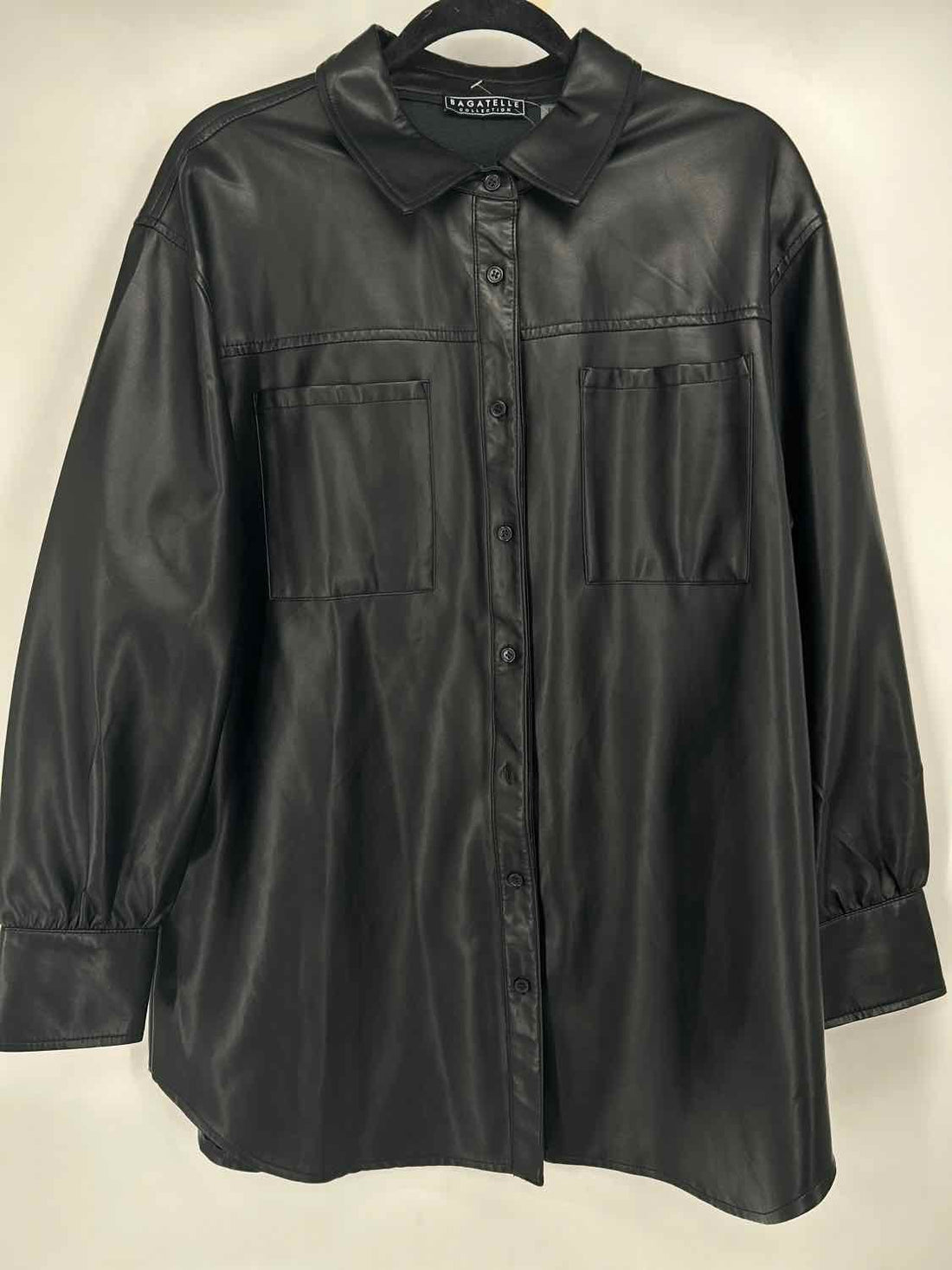 Bagatelle Size L Black Vegan Leather Shacket