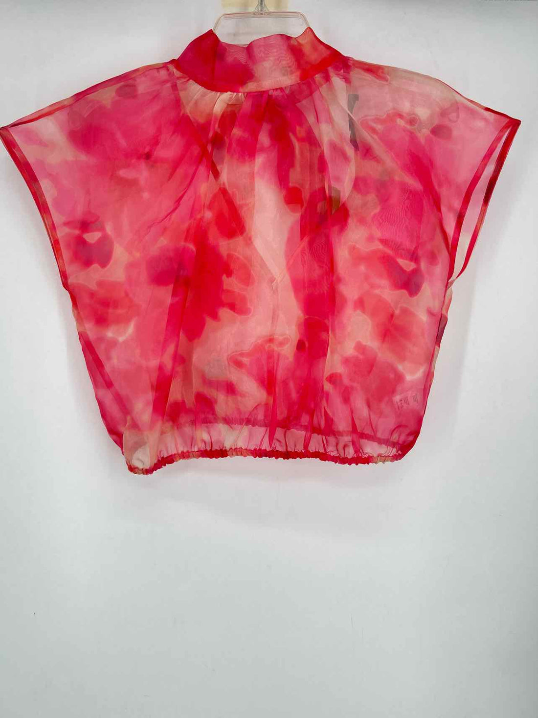 Sunday In Brooklyn Size S Pink Print Sheer Short Sleeve