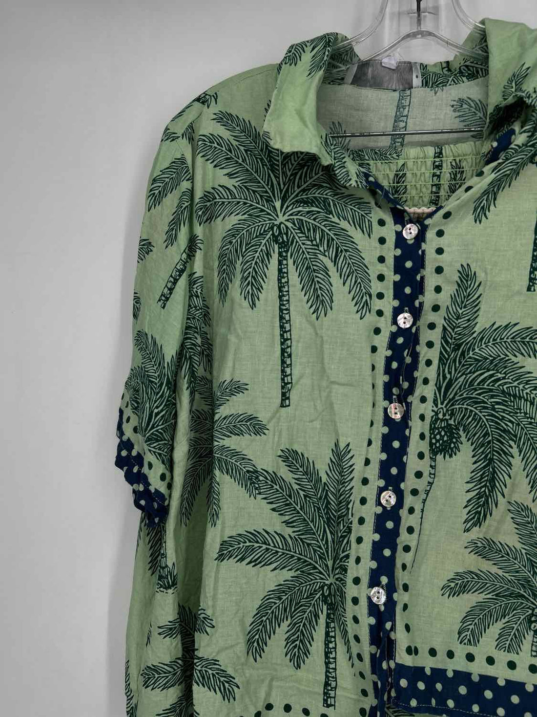 C&C California Size XL Light Green Print Linen/Rayon Multi-Piece Set