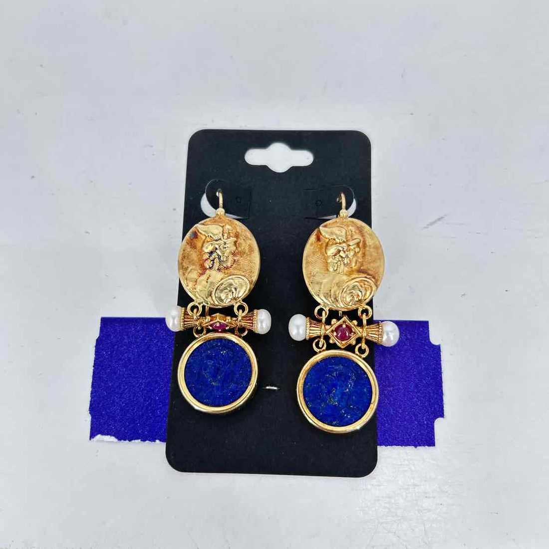 Tagliamonte Sterling Silver Lapis Gold Earrings