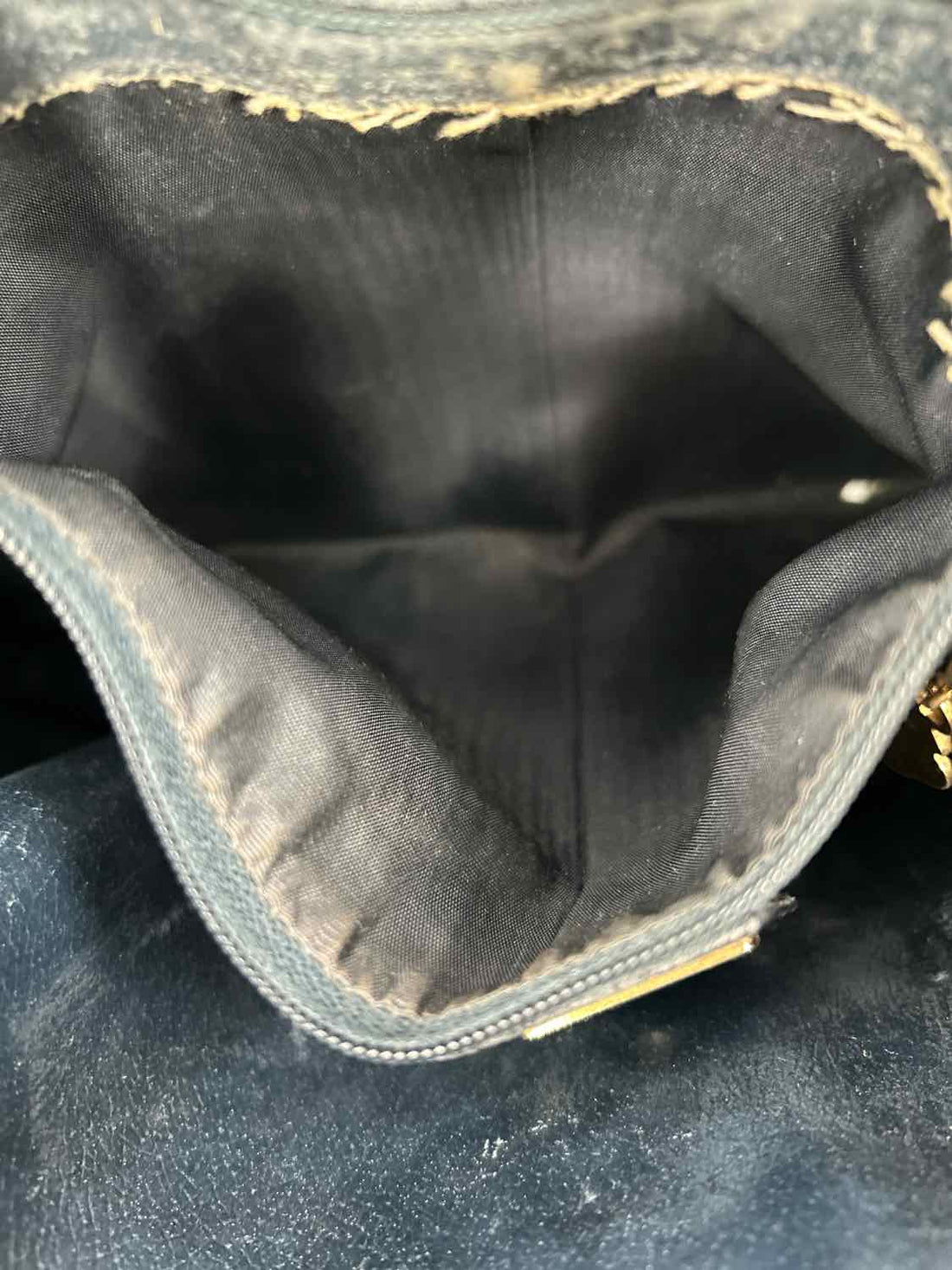 Gucci Micro GG Supreme Navy Vintage Draw-string Bucket Bag