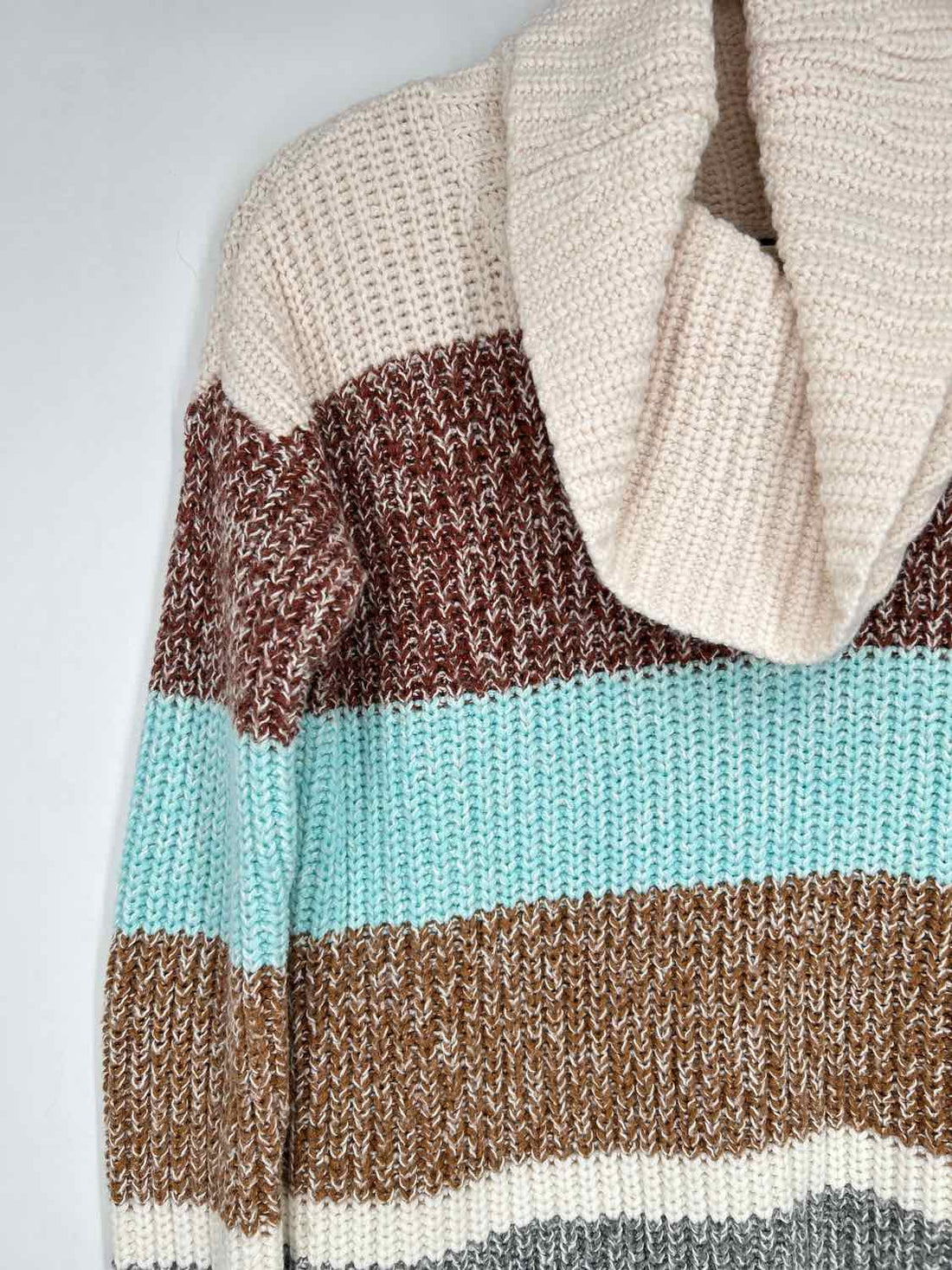 Land's End Size XS White Multi Color Striped Sweater