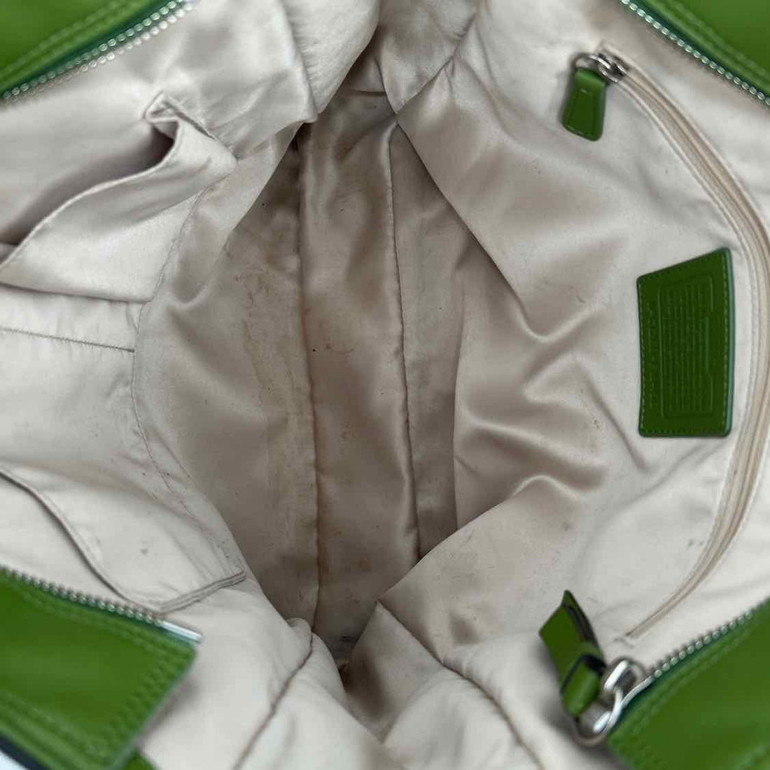 Vintage Coach Gallery Tote Green Good Tote As Is