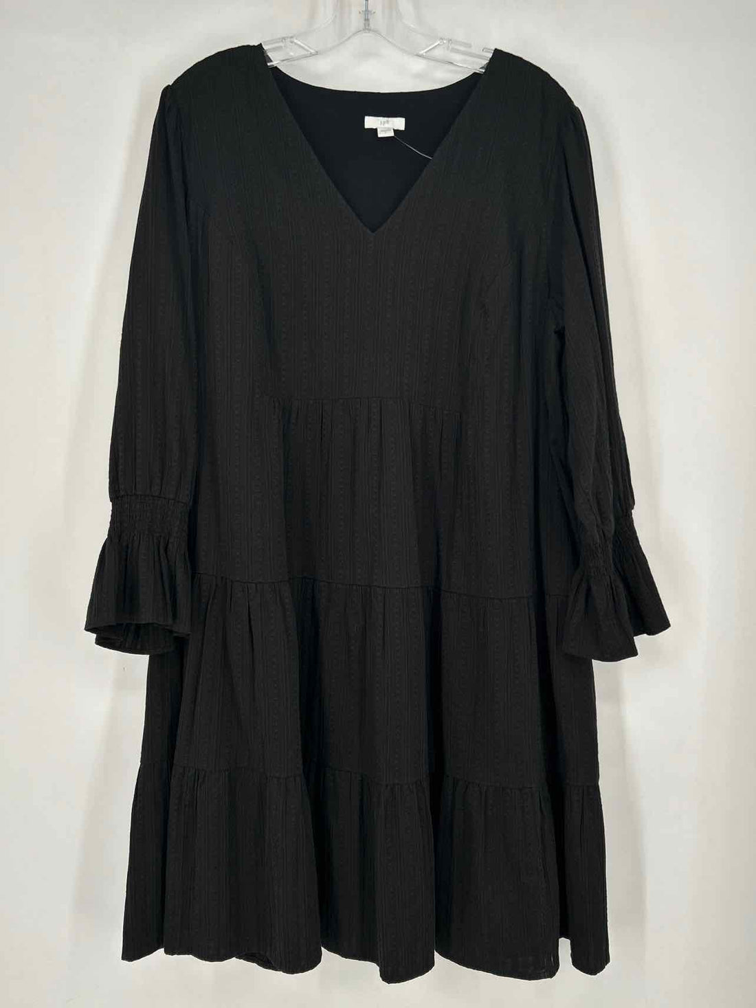 J Jill Size L Black Long Sleeve Dress
