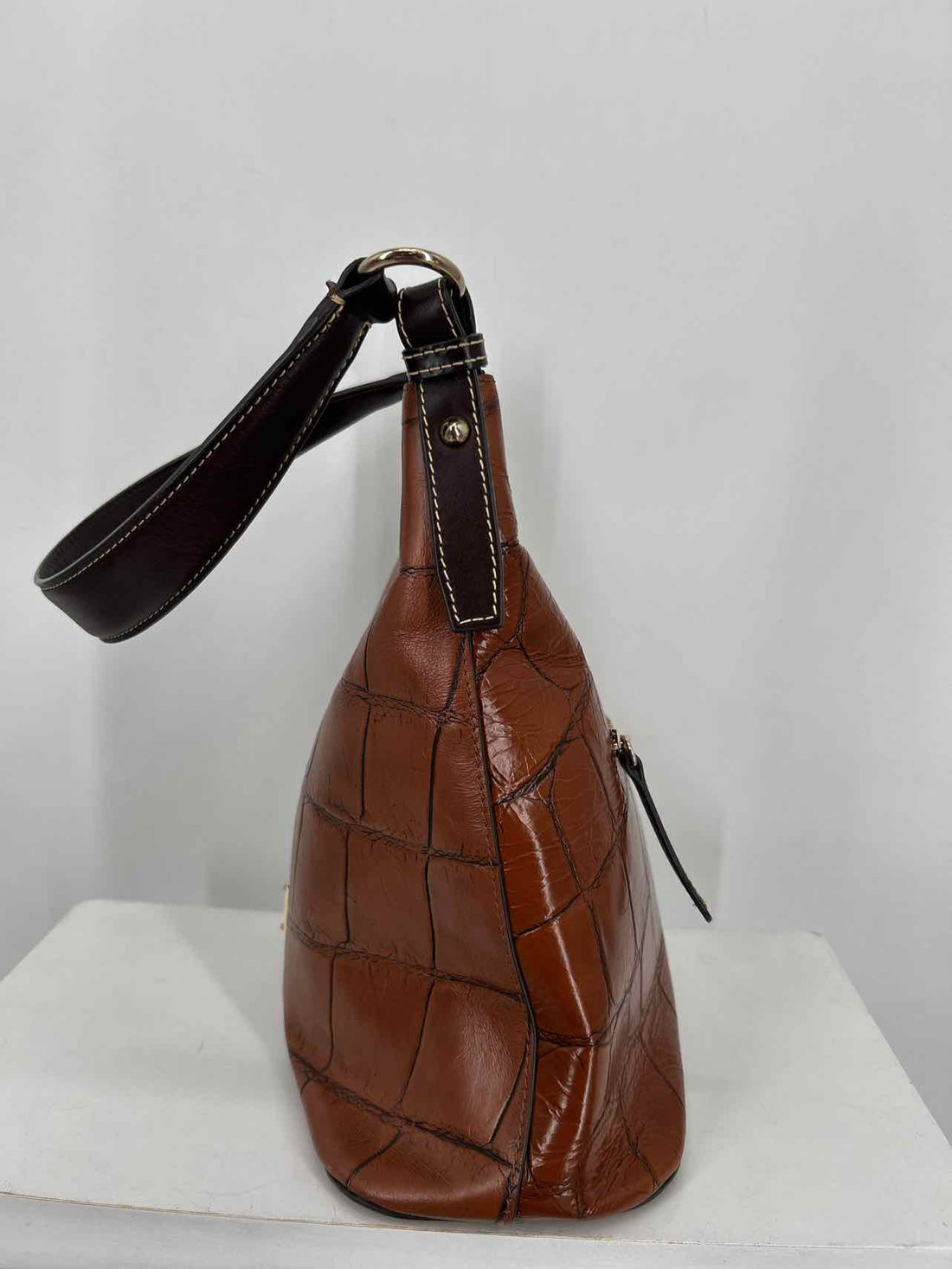 Dooney & Bourke Brown Genuine Leather Pre Owned Hobo
