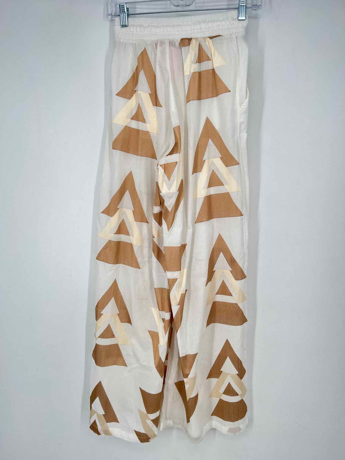 AEther Concept XS White & Beige Embroidered New Boutique Pants a