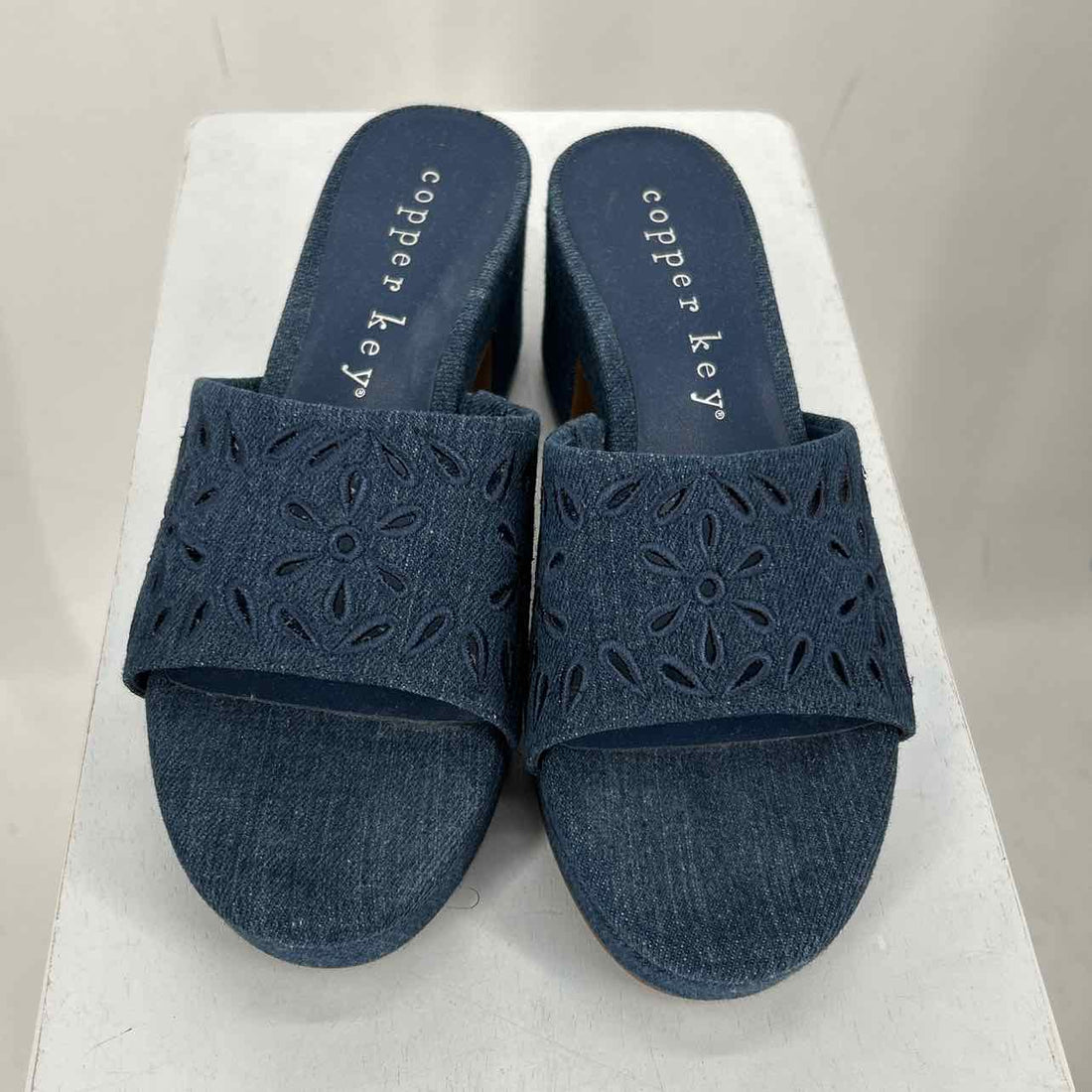 Copper Key Women Size 7 Denim Platforms