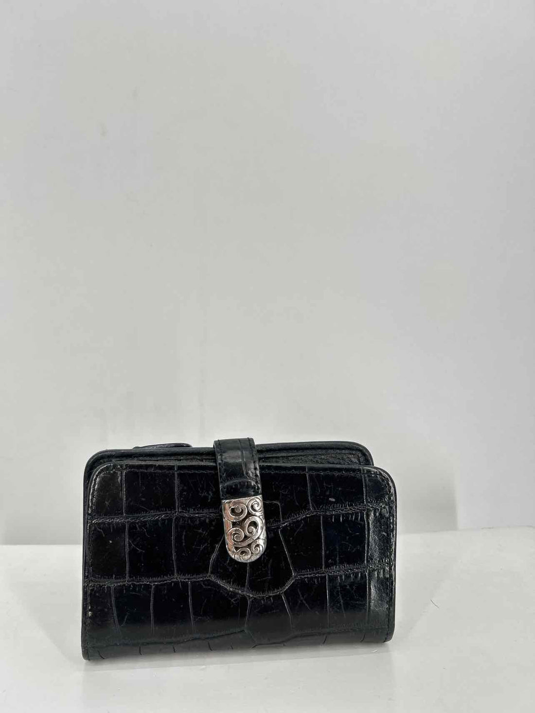 Brighton Black Croc Embossed Pre Owned Wallet