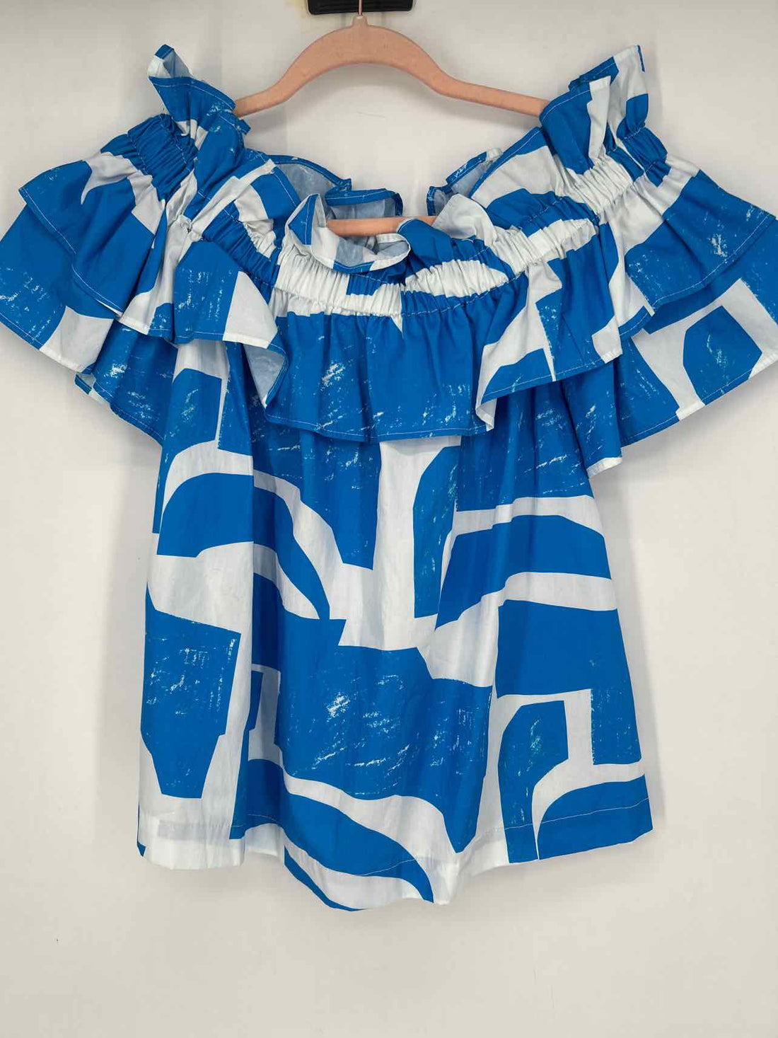 Meimeij Size S Blue & White Short Sleeve