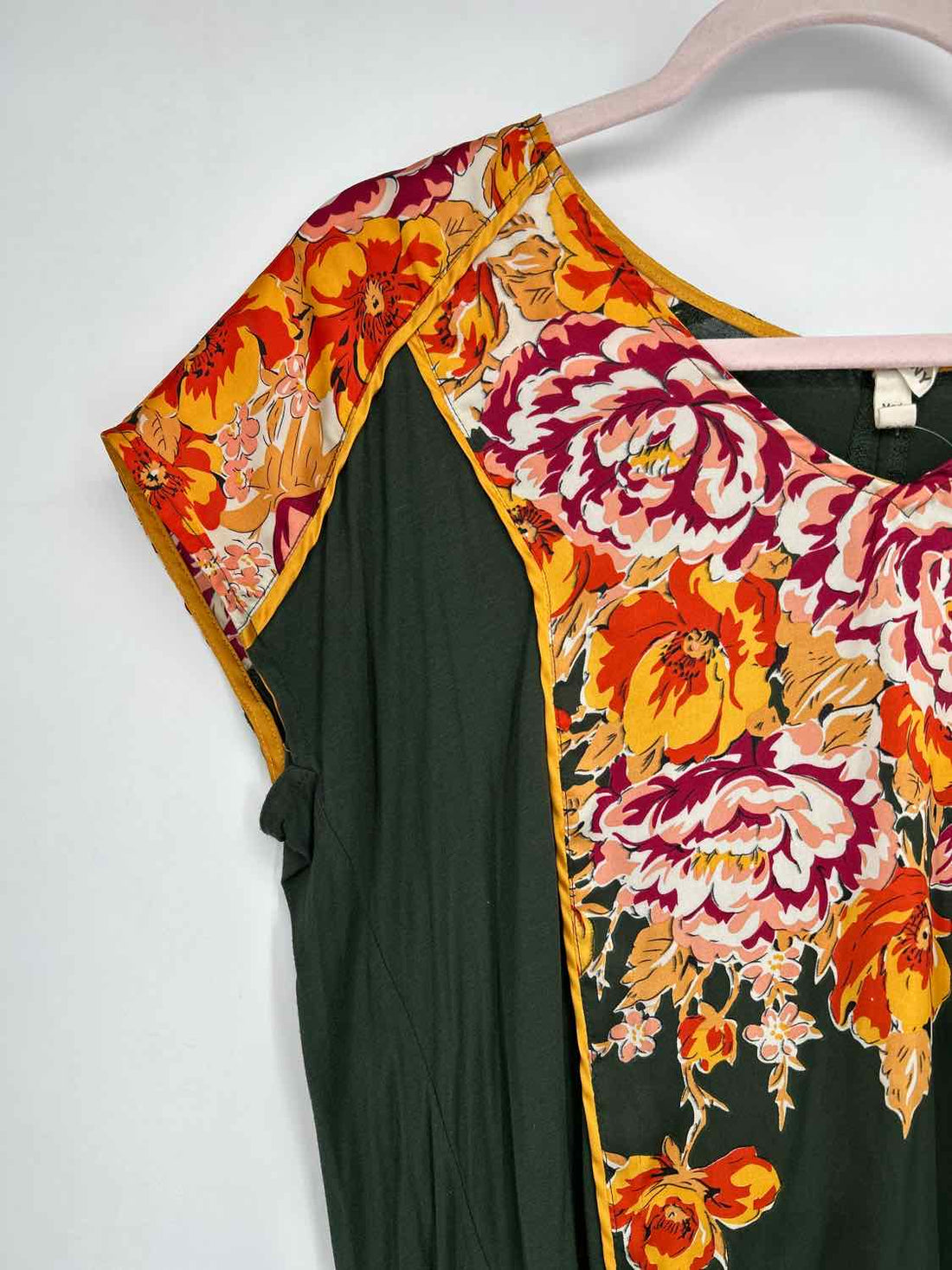 Tiny Size S Green & Yellow Print Short Sleeve