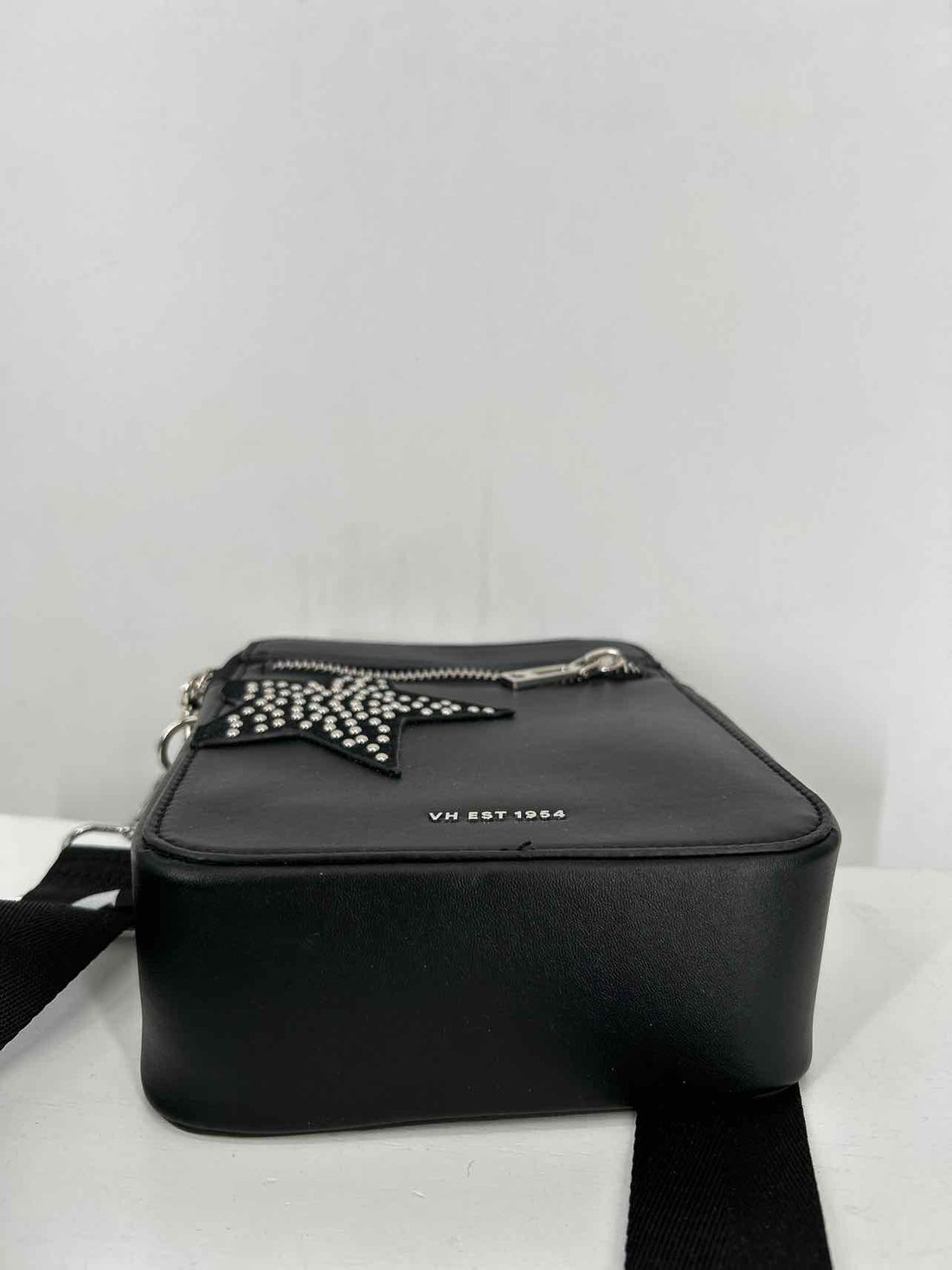 Vintage Havana Black Faux Leather Pre Owned Crossbody