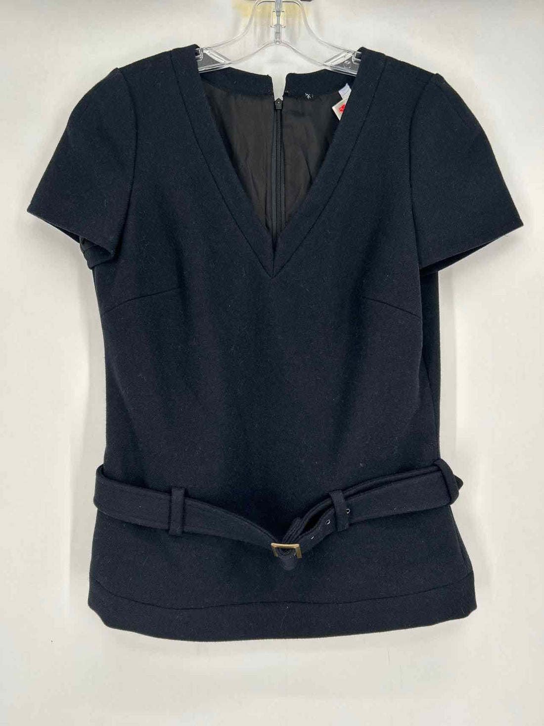 Vera Wang Size 4 Black Wool Short Sleeve