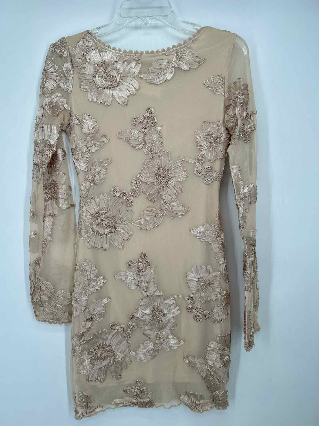 Baevely Size S Beige Long Sleeve Dress