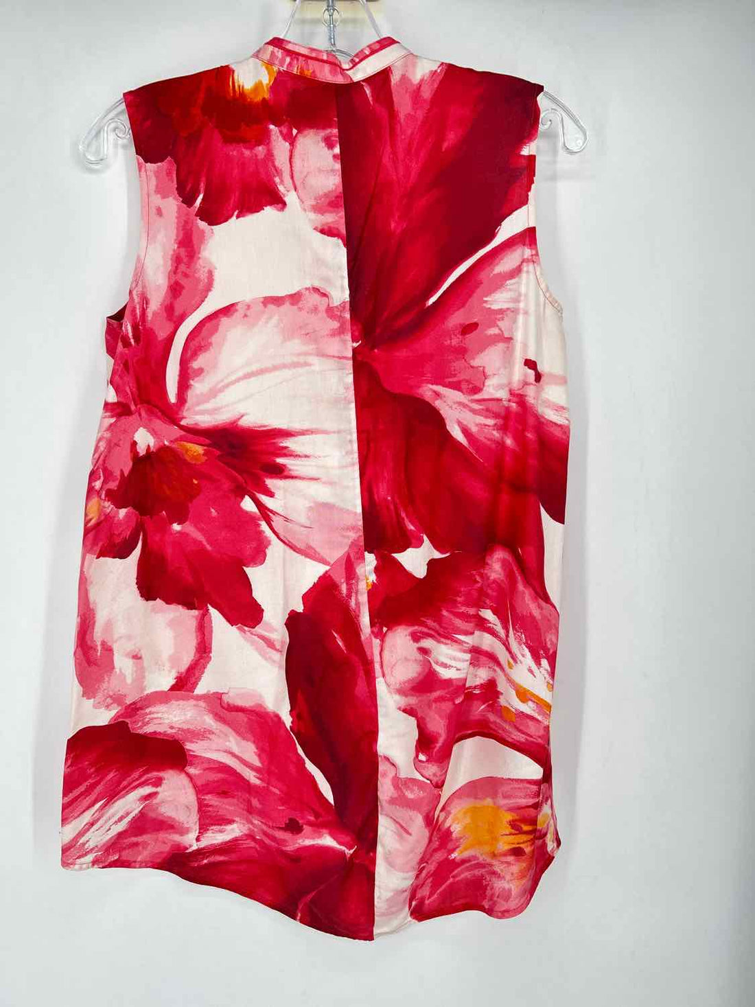 Lafayette 148 Size S White & Red Print Sleeveless
