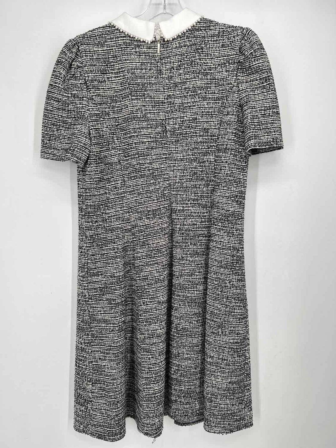 Karl Lagerfeld Size 12 Black & White Tweed Short Sleeve Dress