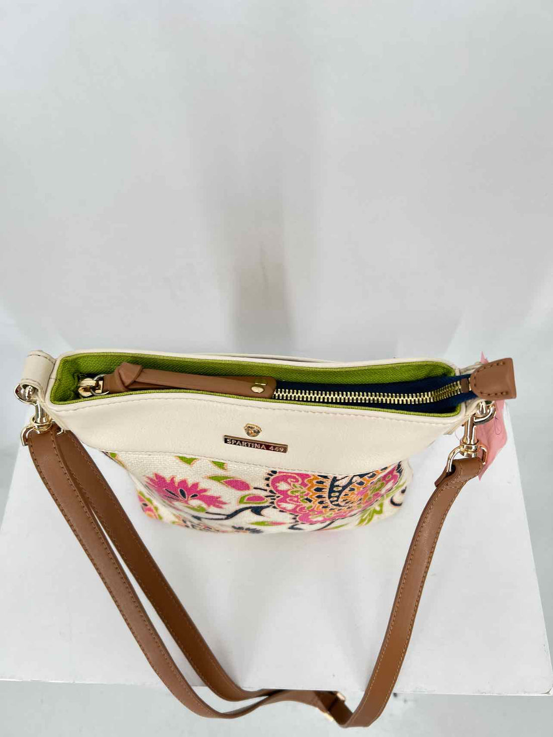 Spartina Beige Print Canvas Crossbody