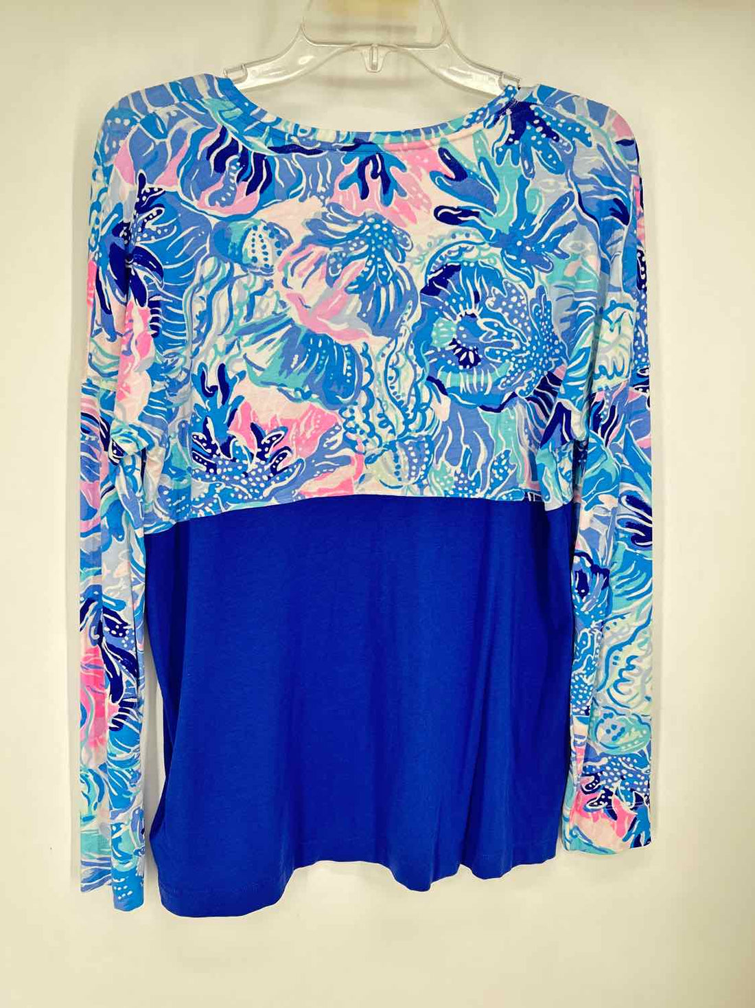 Lilly Pulitzer S Navy & Blue Print Long Sleeve Lilly Pulitzer Top