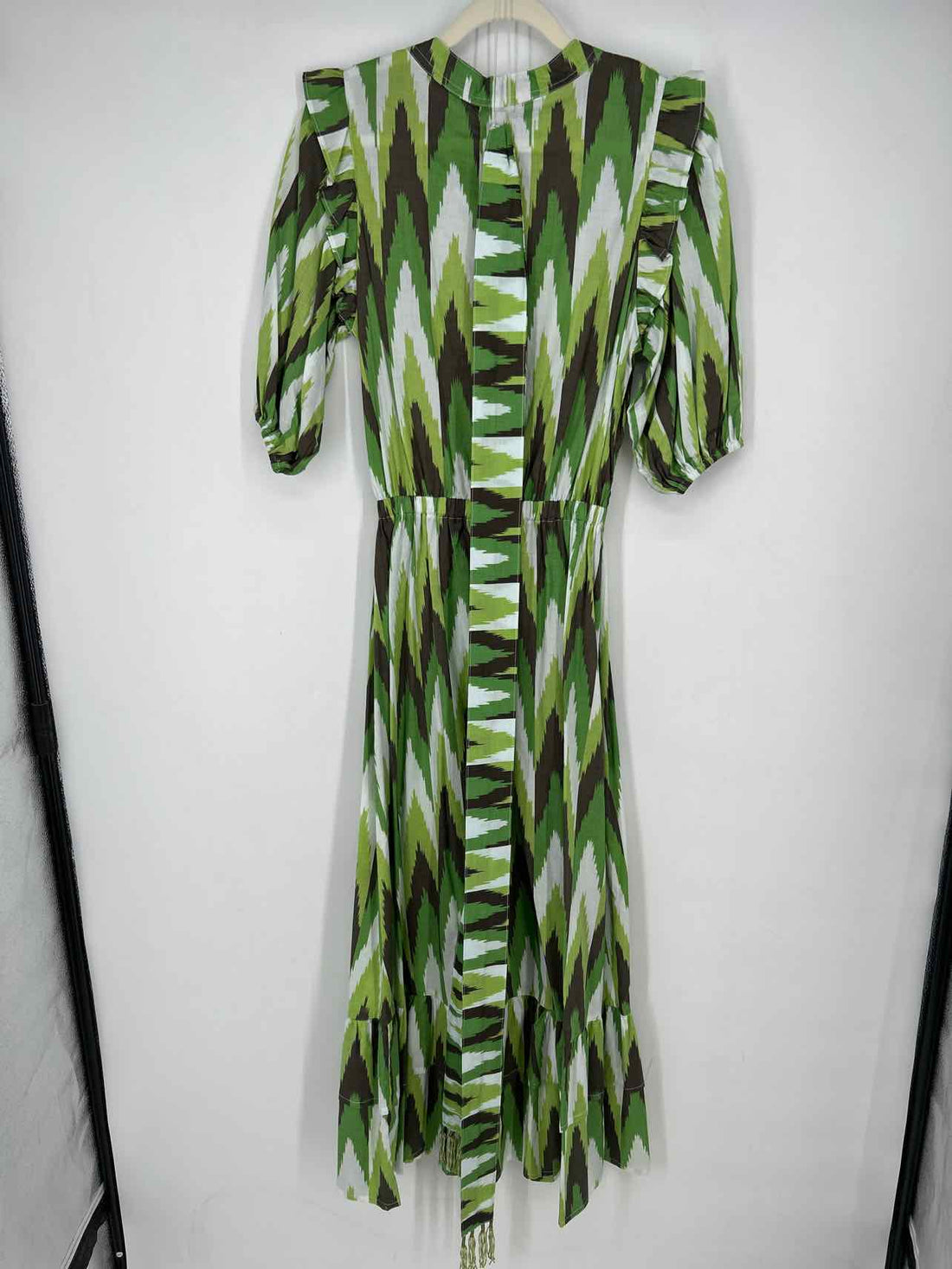 SoLe S Green & White Print New Boutique Dress