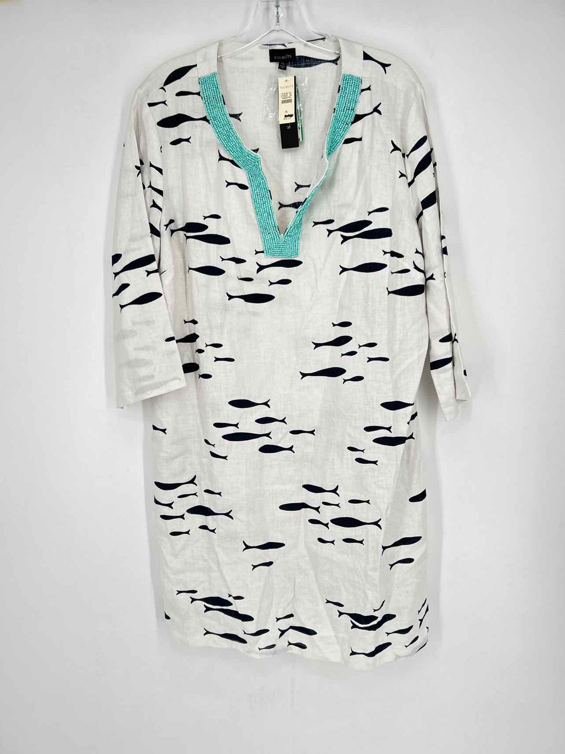 Talbots Size XL White Print NWT Dress