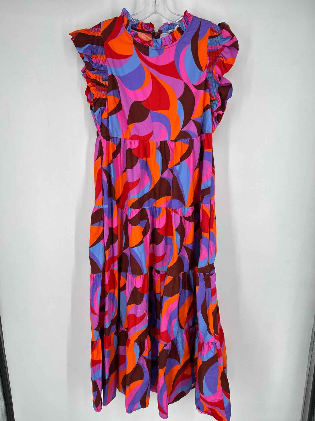 Peach Love Size L Purple Multi Short Sleeve Dress
