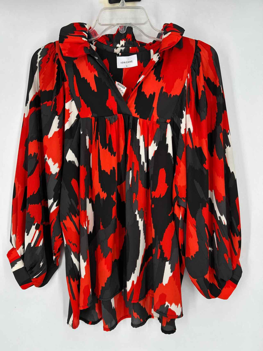 Adrienne Size S Red & Gray Long Sleeve