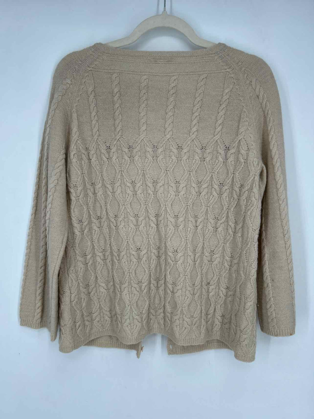 Garnet Hill Size M Beige Wool Cardigan