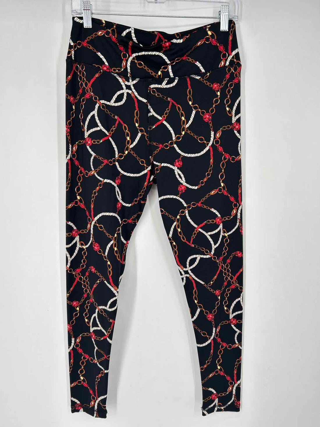 Lulu B Size M Black & Red Print Leggings
