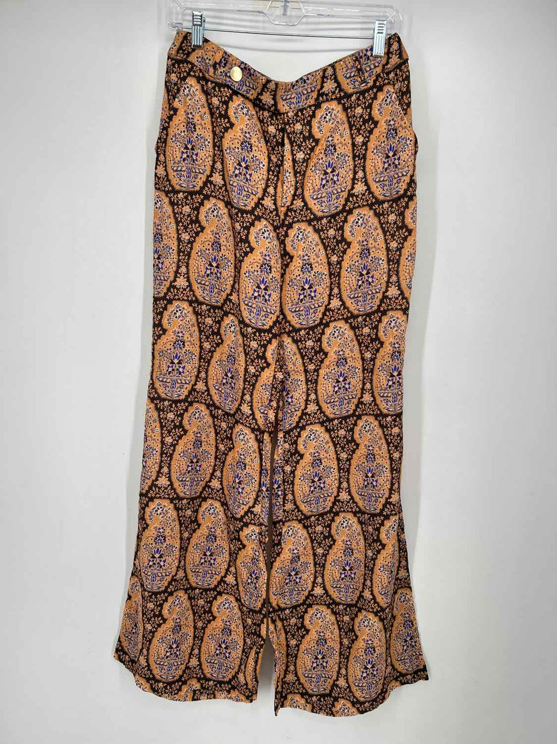 Boteh Size 3/L Black & Rust Print Linen 100% Pants