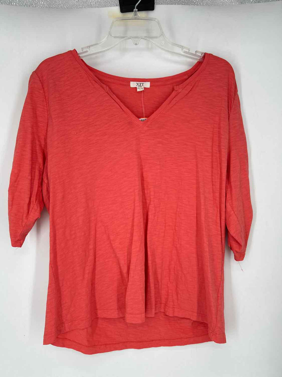NZT Nic + Zoe Size L Orange Coral Long Sleeve