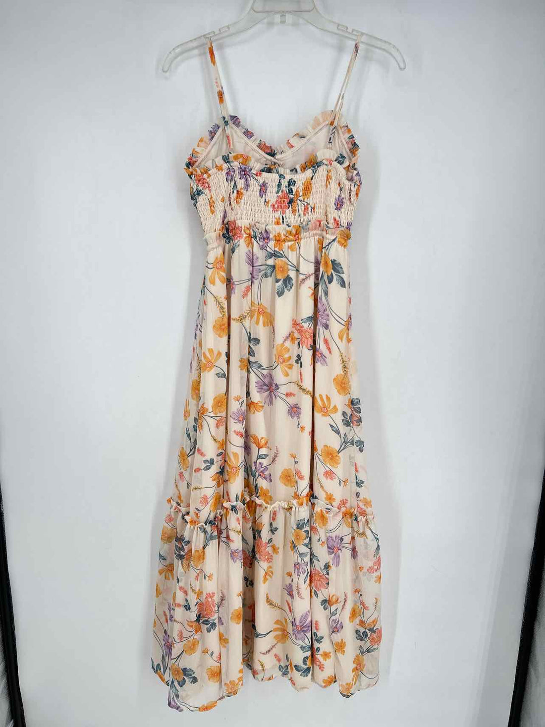 Patrons of Peace Size XS Cream Floral Sleeveless Maxi