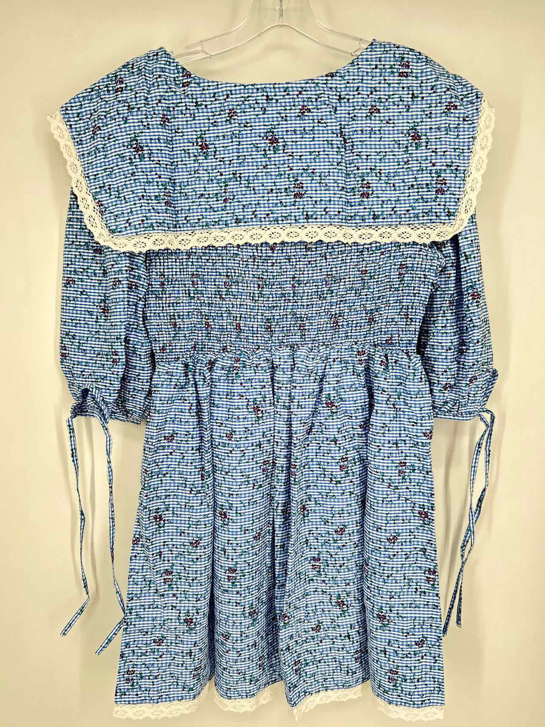 Just Me Size L Blue & White Gingham Dress