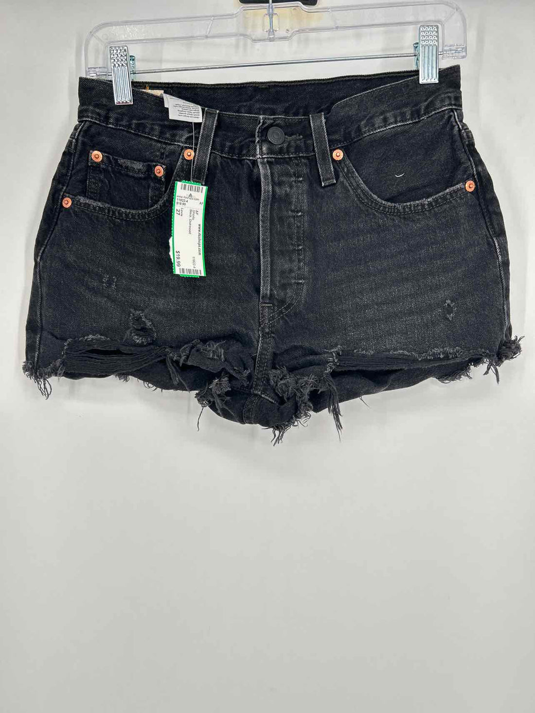 Levis Size 27 Black Distressed Shorts