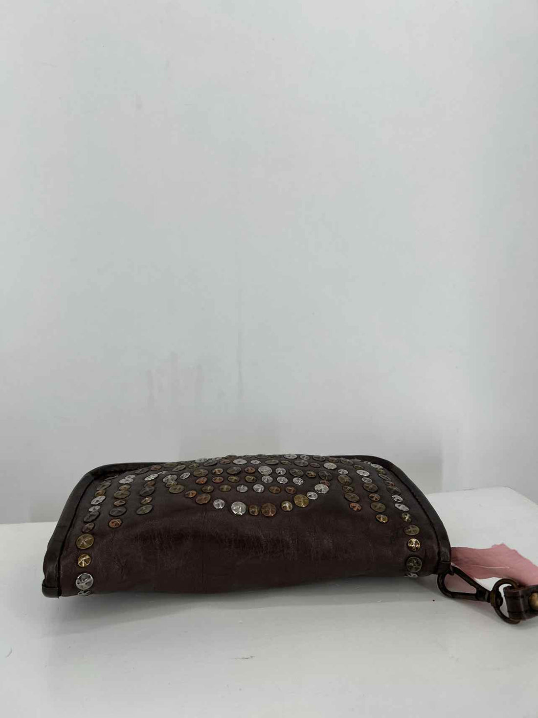 Platania Dark Brown Leather Pre Owned Clutch