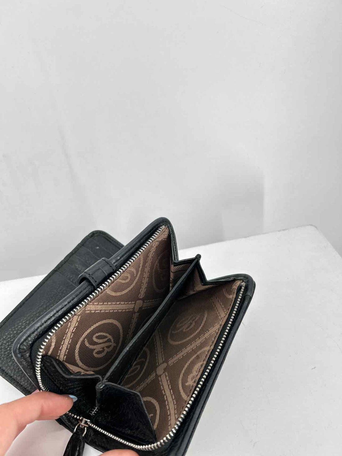 Brighton Black Croc Embossed Pre Owned Wallet