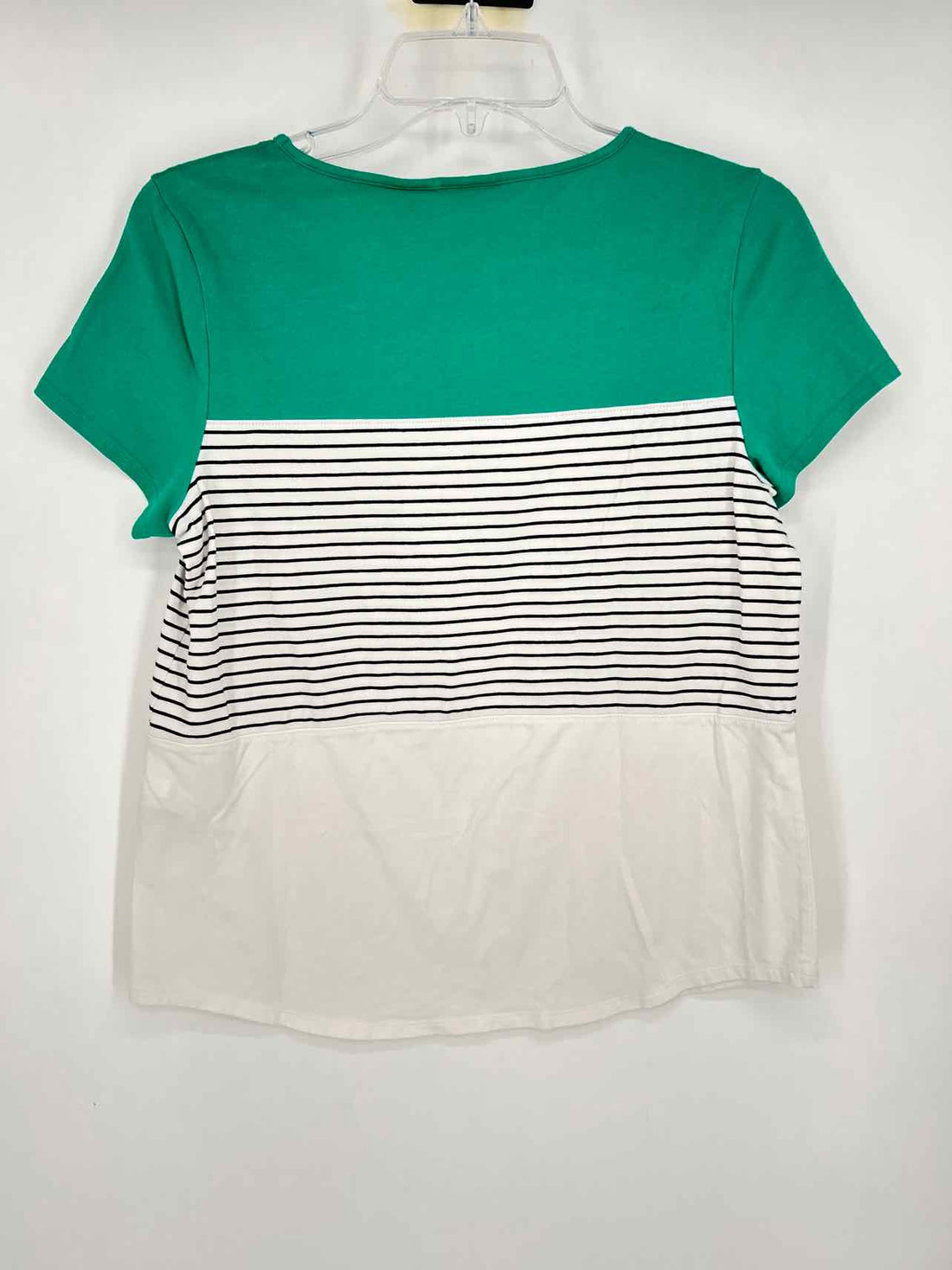 Chicos Size 0 (4) Green Colorblock Short Sleeve