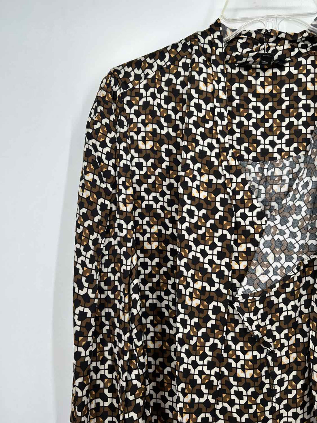 Banana Republic Size M Tall Black & Brown Print Long Sleeve
